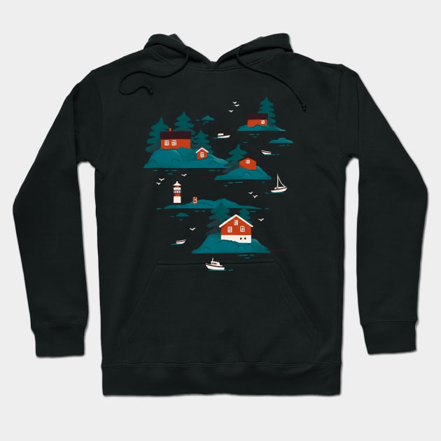 Nordic Islands Hoodie by SashaKolesnik